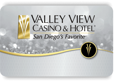 Silver Valley View Casino Players Club card featuring the casino's logo and silver card design with a metallic texture.